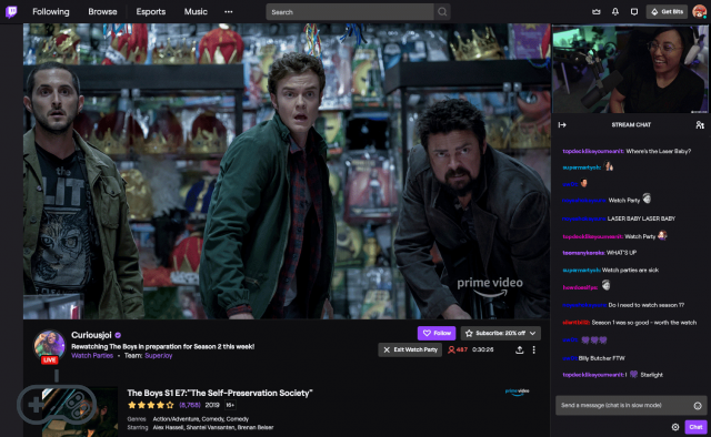 Watch Parties: Prime Video content is also available on Twitch