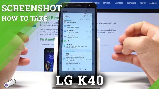 Como hacer una captura de pantalla LG K40