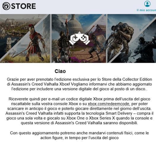 Assassin's Creed Valhalla: No hay disco en la Edición de coleccionista para Xbox