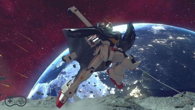 In battle with Mobile Suit in the review of Gundam Versus