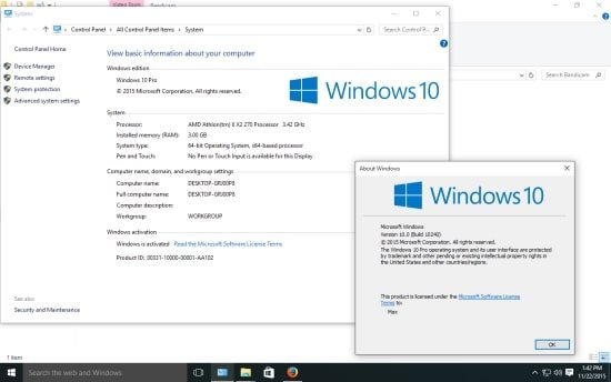 Serie Windows 10 [clave de producto]