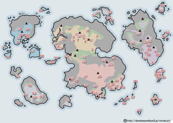 Carte pour trouver tous les trésors de Ni No Kuni : La Menace de la Sorcière Ashen