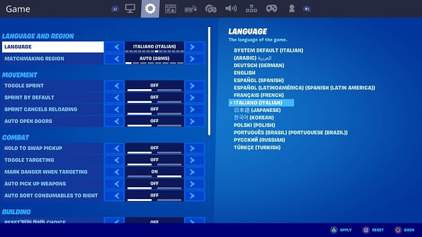 Melhores configurações do Fortnite PS4