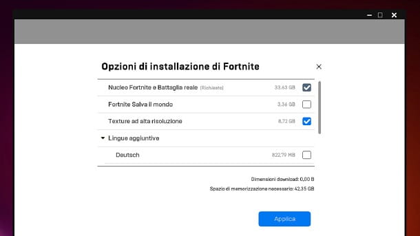 ¿Cuánto ocupa Fortnite en PC?