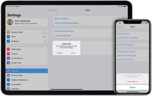 Cómo restaurar iPad y borrar todo el contenido