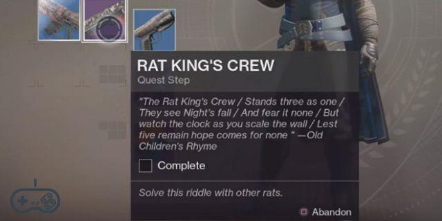 Destiny 2: how to get the Rat King exotic sidearm