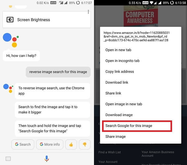 Rechercher des images avec la recherche inversée sur Android