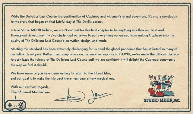 Cuphead: The Delicious Last Course, MDHR forçado a adiar seu lançamento